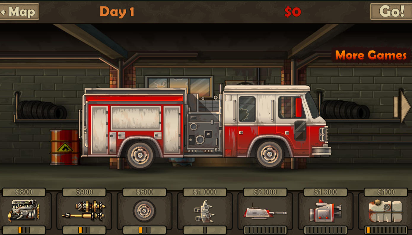 Earn To Die car driving through zombies on a rough desert road